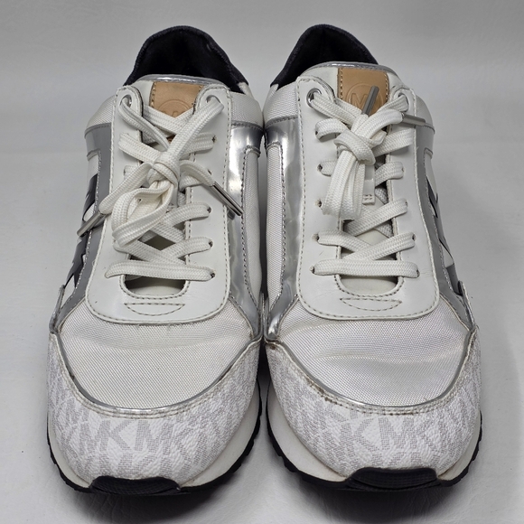 MICHAEL KORS Women's MADDY Two-Tone Logo Trainer Sneakers Size 10 Pre-owned - Picture 5 of 10
